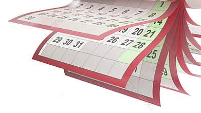 Calendar pages turneng in slow motion