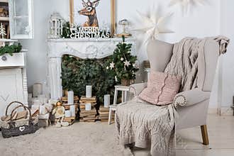 Interior with cozy big armchair
