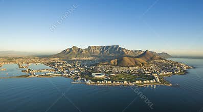 Capetown Table Mountain aerial South Africa