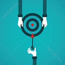 Goal achievement abstract vector concept in flat style