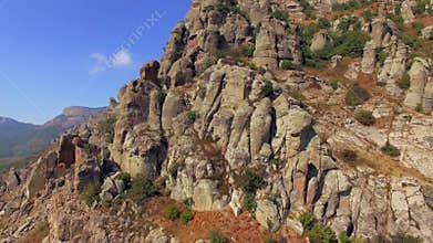 AERIAL VIEW. Famous Valley Of Ghosts At Mountain