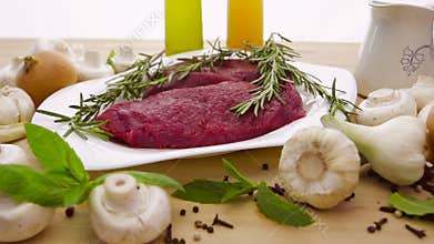 Fresh meat with vegetables