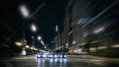 City Night Traffic on the Move
