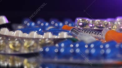 Some different contraceptive pills and two