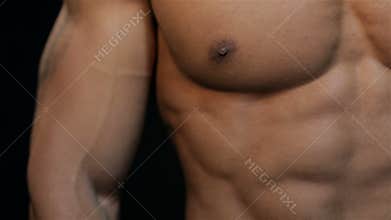 Close up of a beautiful ABS and chest