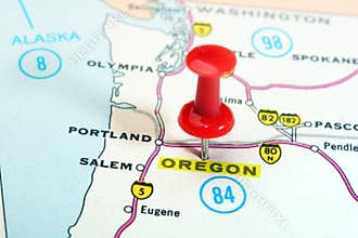 Oregon USA map