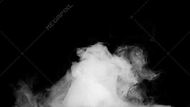 Random Steam Fog Blow from Bottom a Black Background