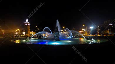 J C Nichols Memorial Fountain night Lapse
