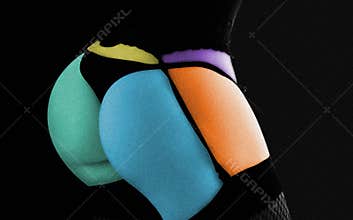 Perfect buttocks with colors