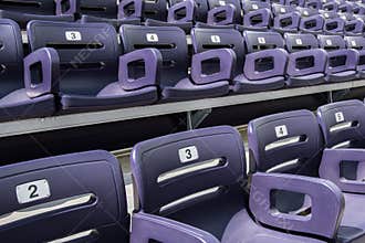 Purple Stadium Seats Close Up