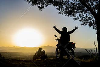 Travel and a positive day with motorcycle