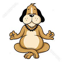 Dog Meditation Cartoon Character