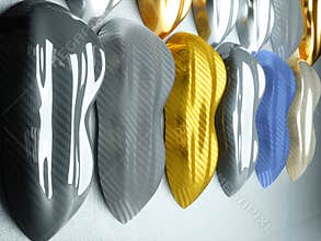 Car wrapping film sampler. 3d rendering