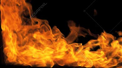 Fire Performer Blowing Fire from Right