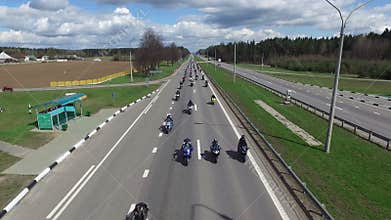 BELARUS, MINSK - April 23, 2016: Motorcycle Season opening parade with thousands of bikers on the road.