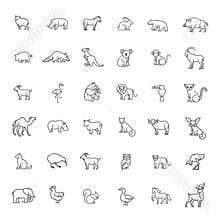 Animal icons. Zoo icons. Animals