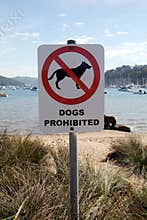 Dogs prohibited signage