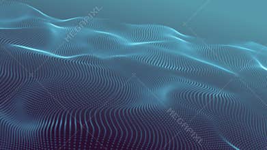 Abstract futuristic pattern of particles waving smoothly - seamless loopable animation