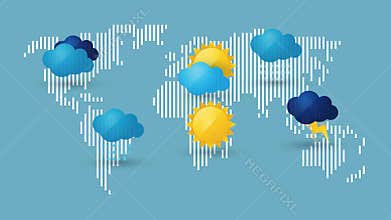 World map with weather icon