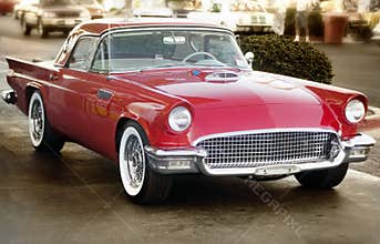 Classic red vintage car