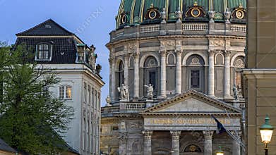 View to Frederik's Church from Amalienborg Square