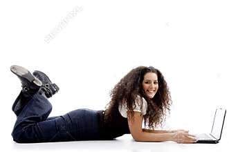 Young professional busy with laptop
