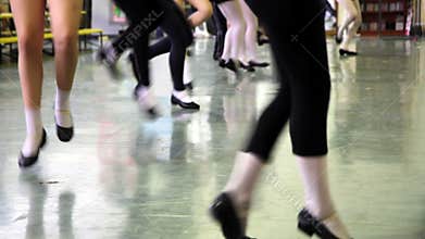 Dance school girls who try choreography of a ballet