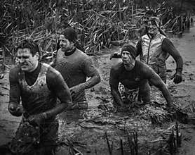 Competitors 2014 Tough guy obstacle race walking and crying