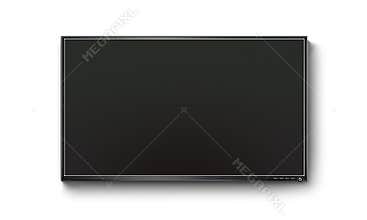 Black TV flat screen, plasma mock up on the wall