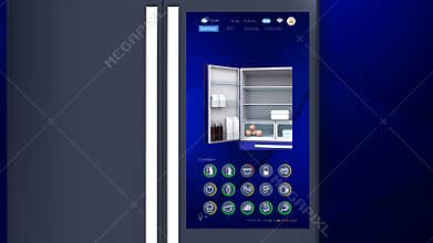 3D animation of smart refrigerator touch interface