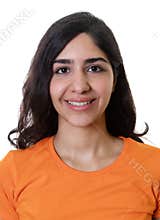 Passport photo of a young arabic woman