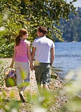 Couple having picnic