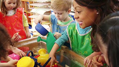 Having fun at nursery