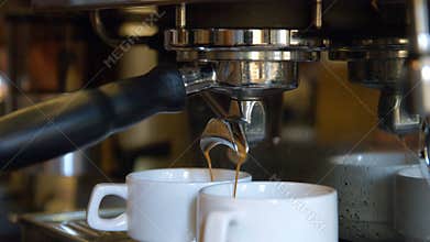 Barista making coffee