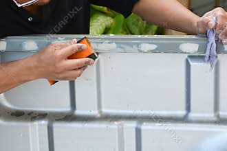 Auto body repair (Sanding pickup)