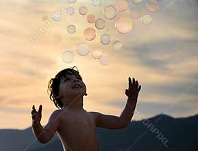 Boy with bubbles