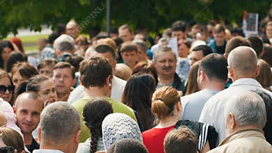 Street crowded with people