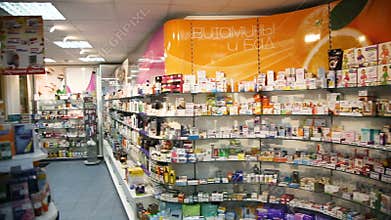 Drugstore,cosmetics and healthcare interior.
