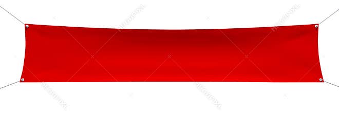 Empty red banner with corners ropes