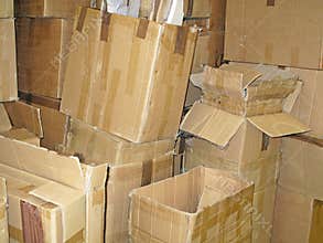 Pile of Used Cardboard Boxes.