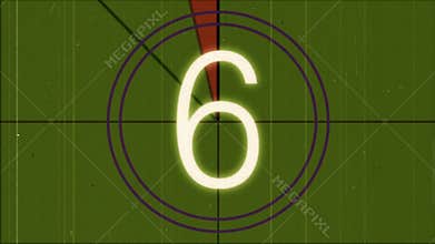 Film leader countdown with water damage - Flicker 001 HD