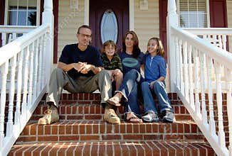 Family on front porch