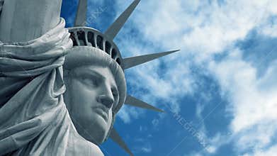 Statue Of Liberty With Passing Sky