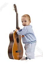 Playing guitar