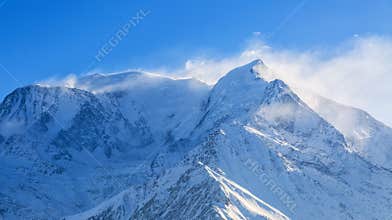 Blizzard on Mont Blanc