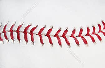 Baseball ball red stitch