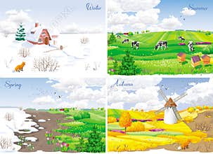 4 seasonal landscapes