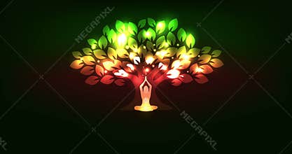 Tree and woman