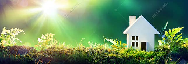 Eco Friendly House - Paper Home On Moss