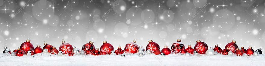 Christmas Banner - Red Spheres